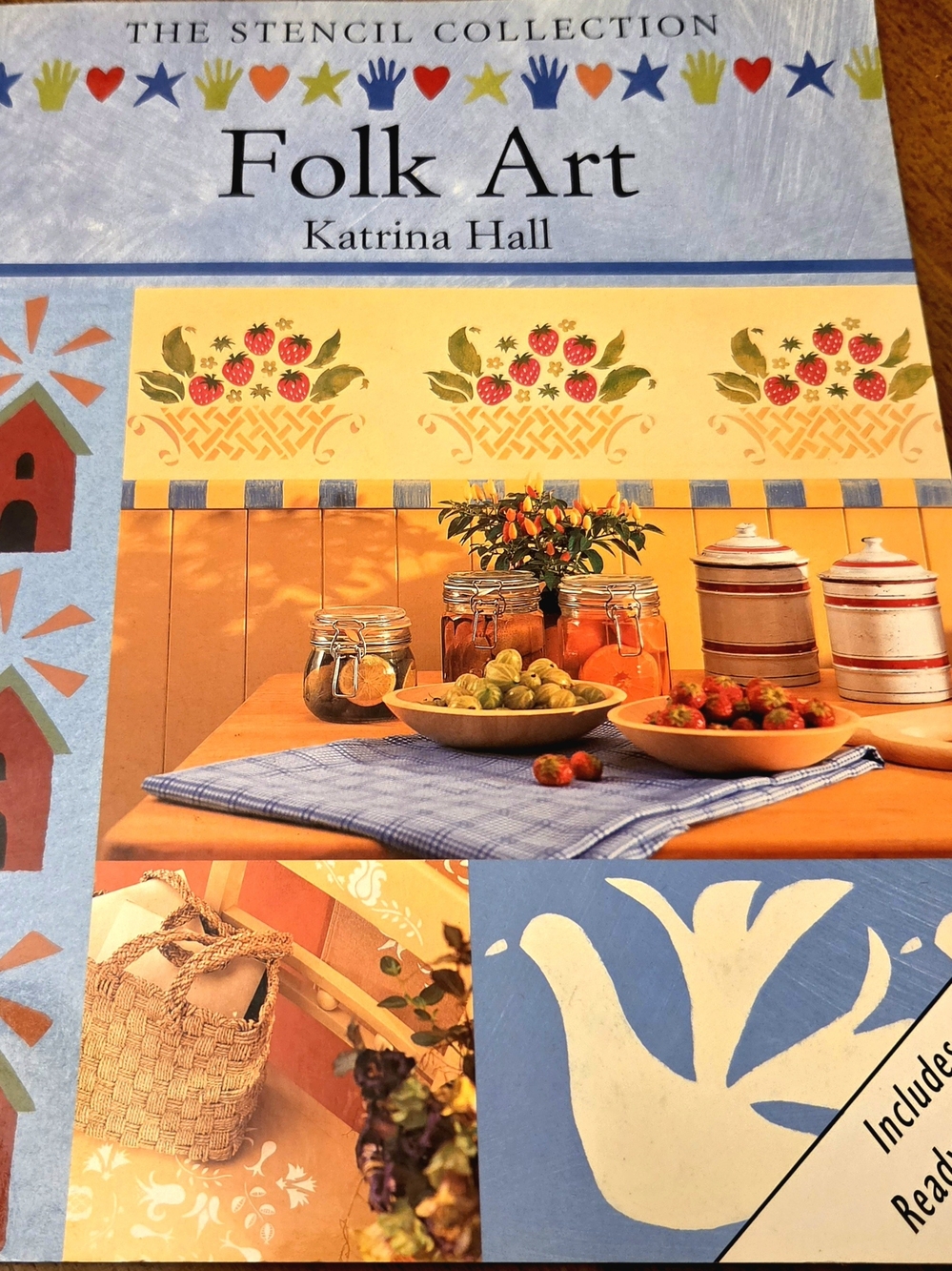 Vintage Folk Art Stencil Collection Katrina Hall NOS Uncut Unused Stencils Book